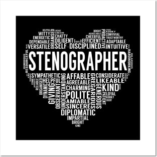 Stenographer Heart Posters and Art